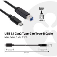 Club3D USB-Kabel usb 3.2 Gen1 (usb 3.0 / usb 3.1 Gen1) usb-c® Stecker, usb-b Stecker 1.00 m CAC-15 von PCE