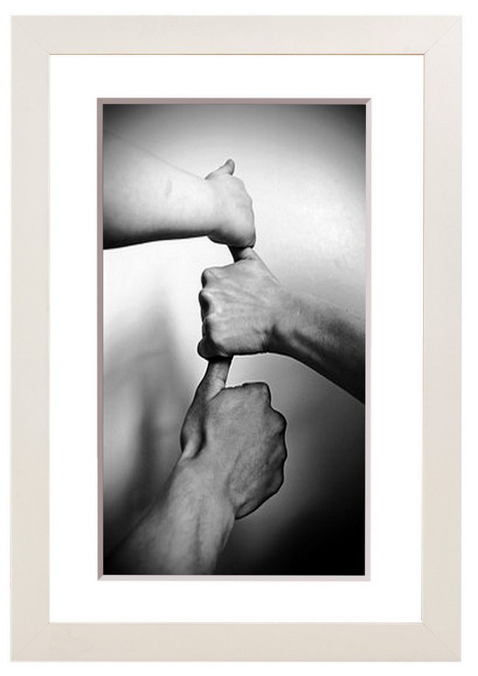 PCH[art] Bilderrahmen Foto Rahmen Alice mit weißem Passepartout & Kunstglas, Made in Germany von PCH[art]