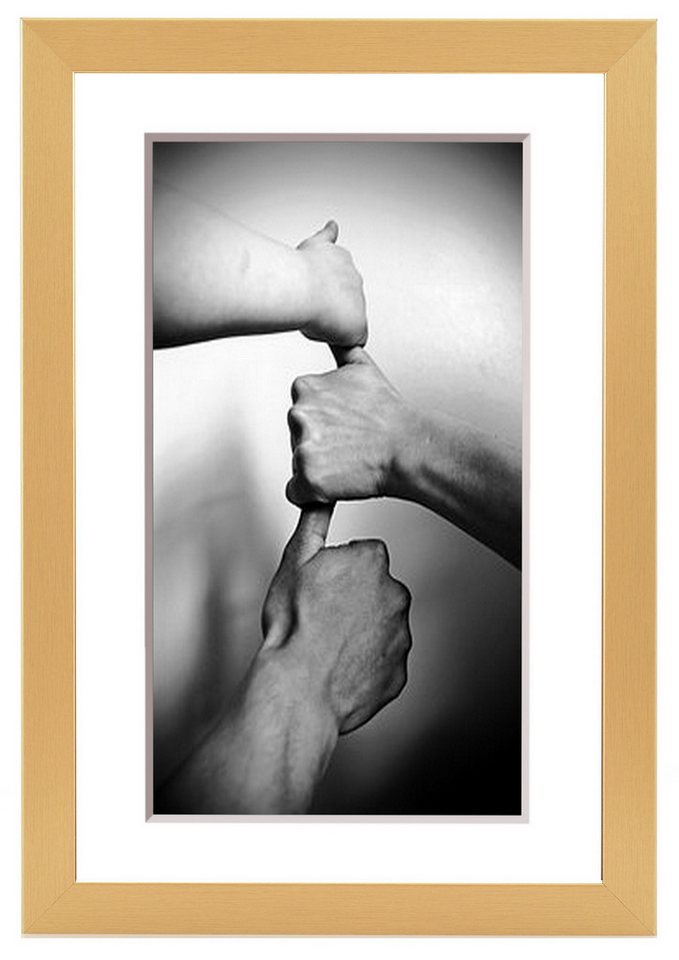 PCH[art] Bilderrahmen Foto Rahmen Alice mit weißem Passepartout & Kunstglas, Made in Germany von PCH[art]