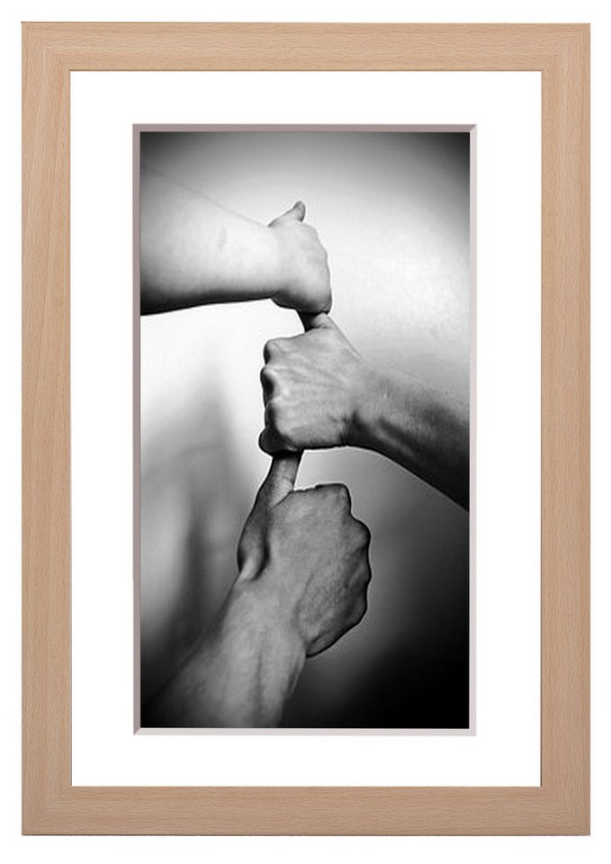 PCH[art] Bilderrahmen Foto Rahmen Alice mit weißem Passepartout & Kunstglas, Made in Germany von PCH[art]