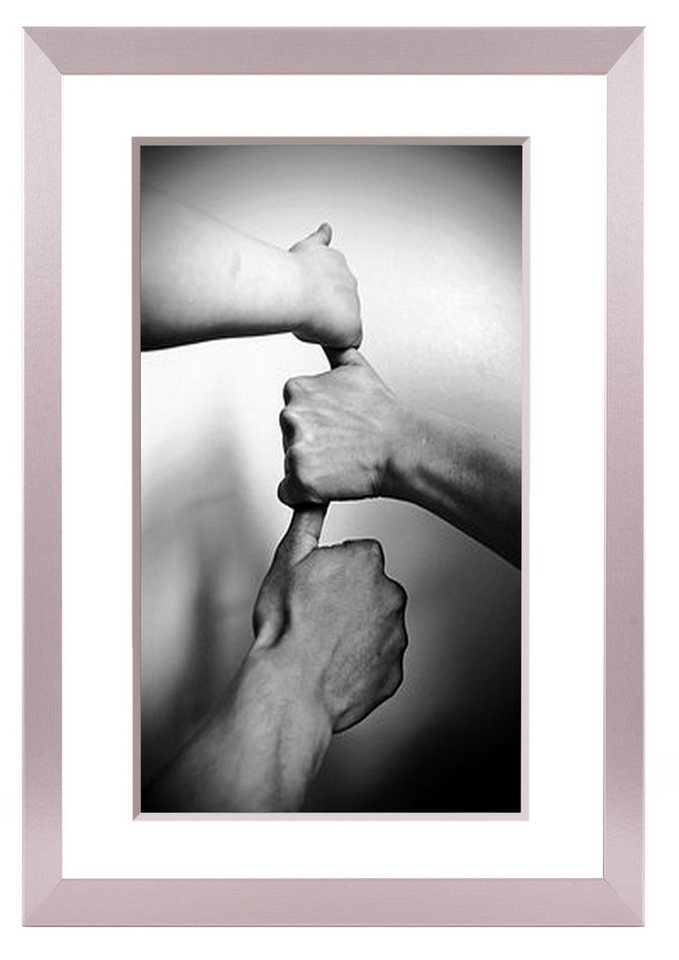 PCH[art] Bilderrahmen Foto Rahmen Alice mit weißem Passepartout & Kunstglas, Made in Germany von PCH[art]