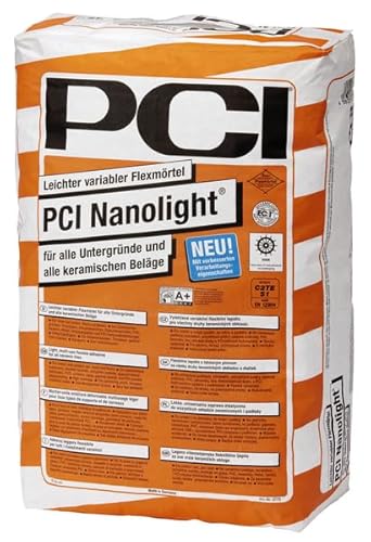 PCI NANOLIGHT Flexmörtel 15 kg zum Verlegen aller keramischen Beläge - hohe Ergiebigkeit - wenig Staub - sehr emissionsarm PCI NANOLIGHT Flexmörtel 15 kg zum Verlegen aller keramischen Beläge - hohe Ergiebigkeit - wenig Staub - sehr emissionsarm von PCI Augsburg GmbH