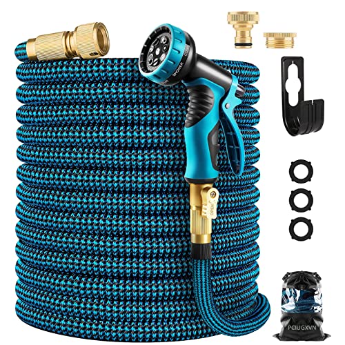 Flexibler Gartenschlauch 22.5M/75FT,Wasserschlauch mit 10 Funktionssprühdüsen,Leichter und knickfreier Dehnbarer wasserschlauch,starke Messingverbinder und 4-lagiger Latexkern,zum Waschen und Gießen von PCIUGXVN