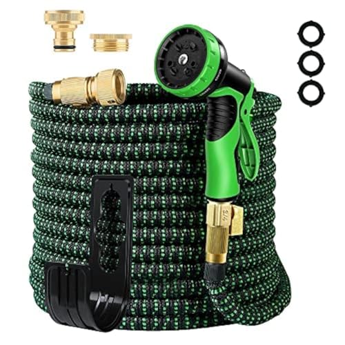Flexibler Gartenschlauch Erweiterbarer Wasserschlauch mit 10-Brause Adapter aus Messing Aufhänger Bewässerung Gartenarbeit einziehbarer Schwerlastschlauch 4-lagiger Latexkern Anschluss(22.5M, grün) Flexibler Gartenschlauch Erweiterbarer Wasserschlauch mit 10-Brause Adapter aus Messing Aufhänger Bewässerung Gartenarbeit einziehbarer Schwerlastschlauch 4-lagiger Latexkern Anschluss(22.5M, grün) von PCIUGXVN