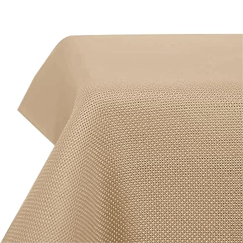 Tischdecke Leinenoptik Wasserabweisend Lotuseffekt Fleckschutz pflegeleicht abwaschbar schmutzabweisend Tischwäsche weich knitterfrei dekorative 150×210cm Kaffee von PCIUGXVN