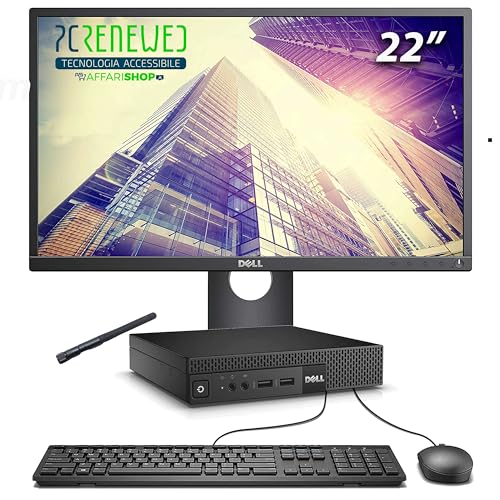 PCRENEWED TECNOLOGIA ACCESSIBILE Kompletter Desktop-PC, überholt, Dell 3020 i5-4570T 8 GB RAM Ssd 240 Windows 10 Pro und OFFICE 2019 Dispaly 22 P2217H WiFi (generalüberholt) von PCRENEWED TECNOLOGIA ACCESSIBILE