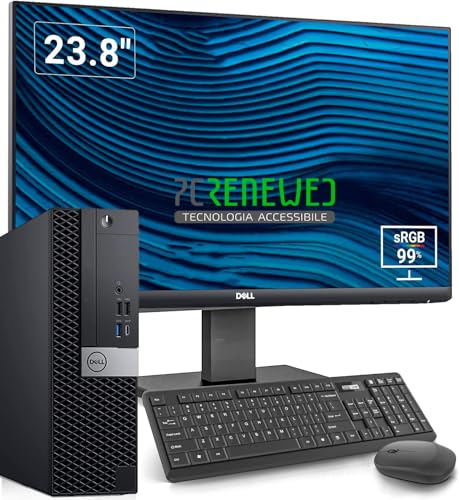 PCRENEWED TECNOLOGIA ACCESSIBILE PcRenewed Desktop-PC Intel I7 6700, leistungsstark, 32 GB RAM, SSD M.2 512 GB + HDD 1 TB, HDMI, Windows 11 Pro – Office 19 (PC + Dell 24) von PCRENEWED TECNOLOGIA ACCESSIBILE