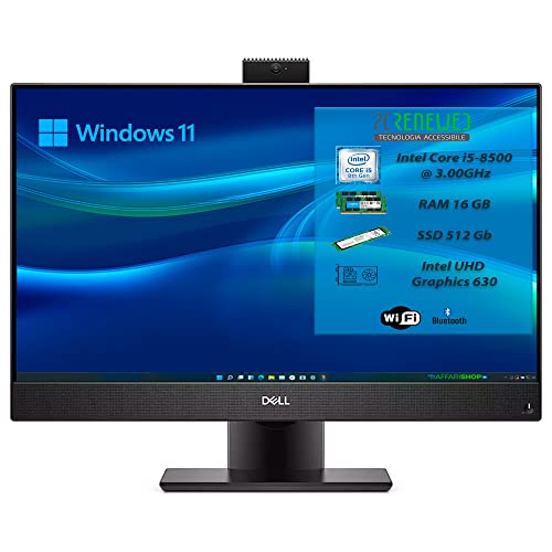 Pcrenewed Desktop-Computer DELL 7460 All-in-One 23,8 Zoll mit Intel Core i5-8500 Windows 11 Pro vorinstalliert, 16 GB RAM 512 GB SSD unterstützt Dual Band Bluetooth (Generalüberholt) von PCRENEWED TECNOLOGIA ACCESSIBILE