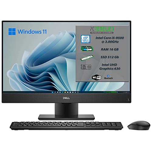 Pcrenewed Desktop-Computer DELL 7470 All-in-One 23,8 Zoll mit Intel Core i5-9500 Desktop-PC Windows 11 Pro Vorinstalliert 16 GB RAM 512 GB SSD Unterstützung Dual Band Bluetooth (Generalüberholt) von PCRENEWED TECNOLOGIA ACCESSIBILE