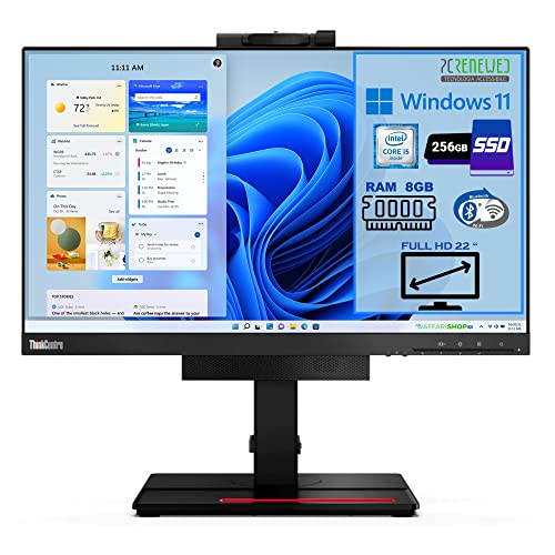 Pcrenewed Desktop-PC, All-in-One 22 Zoll, Intel Core i5-6500T 2,5 GHz, 8 GB RAM, 256 GB SSD | Monitor 22 Zoll FullHD WebCam Audio Windows 11 Pro WIFI BTH und Netzwerk (überholt) (nur PC) von PCRENEWED TECNOLOGIA ACCESSIBILE