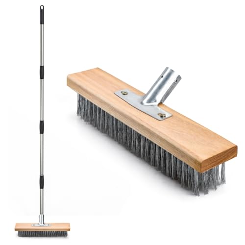 PCVANLEY 1 Set 160cm Edelstahl-Drahtbesen mit verstellbarem Griff, geeignet zum Reinigen von Unkraut, Moos und Algen, Betonfugen, hartnäckigen Flecken auf Gartenwegen, Swimmingpools, Garagen. PCVANLEY 1 Set 160cm Edelstahl-Drahtbesen mit verstellbarem Griff, geeignet zum Reinigen von Unkraut, Moos und Algen, Betonfugen, hartnäckigen Flecken auf Gartenwegen, Swimmingpools, Garagen. von PCVANLEY