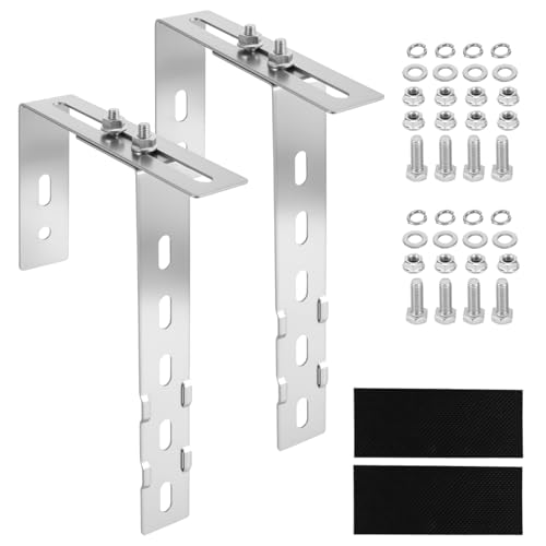 2 Stück Einstellbar Balkon Solarpanel Halterung, Universal Edelstahl BalkonKraftwerk Halterung Einstellbar 60–180 mm Eckig Halter Haken Eckig Balkongelände für Balkon-Solarenergie von PCXWTLN