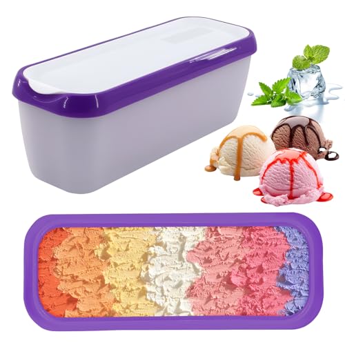 2 Stück Eisbehälter für Speiseeis, 1.5L Eisbehälter mit Silikon Deckeln Wiederverwendbare Eisbehälter für Selbstgemachtes Eis Speiseeis Box mit Anti Rutsch Pad Eis-Container für Eiscreme Dessert 2 Stück Eisbehälter für Speiseeis, 1.5L Eisbehälter mit Silikon Deckeln Wiederverwendbare Eisbehälter für Selbstgemachtes Eis Speiseeis Box mit Anti Rutsch Pad Eis-Container für Eiscreme Dessert von PCXWTLN