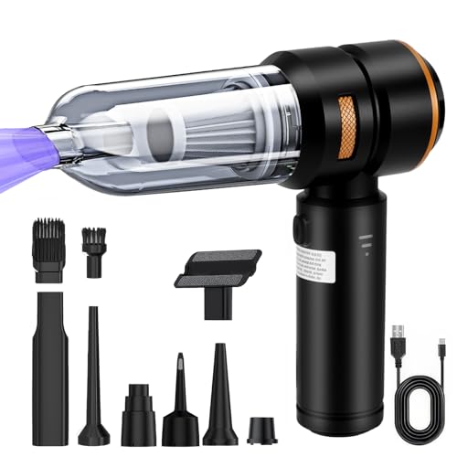 Handstaubsauger, 3-in-1 Hand Auto Staubsauger Akku 19000pa mit Bürstenloser Motor 3-Gang Kleiner Handstaubsauger 80000rpm Handstaubsauger für Auto PC Küche Haus Tierhaar Reinigung - 2000mAh von PCXWTLN