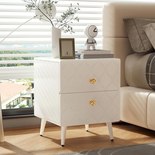 PCXWTLN Schminktisch mit Spiegel,Multifunktionaler Aufbewahrungshocker Nachttisch,Kleiner Vanity Table mit 3 Schubladen Gepolstertes Werkzeug,mit Stuhl Hocker (Weiß) (39.5 * 40 * 50cm) von PCXWTLN