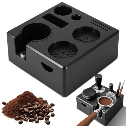 PCXWTLN Tamper Station for Barista, Tamperstation mit Rutschfesten Füßen Kaffee Tamperstation aus ABS Kaffeefilter Tamper Halter fur 51-58mm Siebträger von PCXWTLN