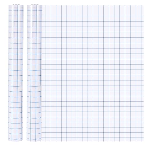 Transferfolie Plotter 2 Stück, 30cm x 500cm Übertragungsfolie mit Blauem Raster für Vinylfolie Plotterfolie Cricut – Plotter Zubehör für Aufkleber, Schilder & Fensterdekorationen von PCXWTLN