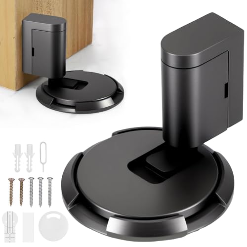 Türstopper Boden, Ohne Bohren Schwer Türhalter Selbstklebend Mechanical Door Stop Metall Winddicht Türpuffer Modern Allgemein Türfeststeller Höhenverstellbarer Türstopper mit 3M-Klebeband Schrauben von PCXWTLN