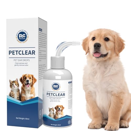 Ohrenreiniger hund Ohrenpflege für Hunde 60ml*3 Ohrenreiniger stoppen Ohren Entzündungen und Juckreiz, Haustier Ohrreiniger für Hunde und Katzen, Hundeohrreinigungslösung, Schmutz, Geruchsentferner von PCpetclear