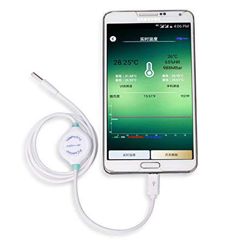 Android Thermometer Sensor Beacon und Datenlogger hohe Präzision Wasser und Lebensmittel Temperaturmessgerät Innentemperatur Monitor für Gewächshaus, Babyzimmer, Garage, Weihnachten von PCsensor