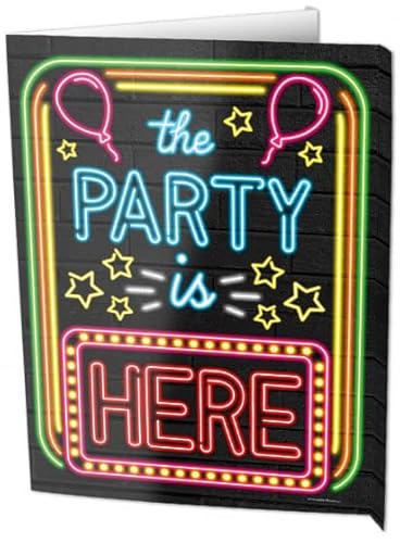 PD-Party 7006017 Party Dekoration Window Signs | Fenster Zeichen | Fenster Vorstand | Partei Dekoration - The Party is Here, 60cm Länge x 45cm Breite x 50cm Höhe von PD-Party