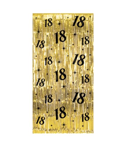 PD-Party 7032202 Classy Partei Vorhänge | Party Curtains | Festliche Dekoration – 18, Gold/Schwarz, 2m Länge x 1m Breite von PD-Party