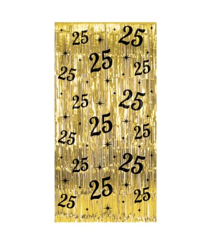 PD-Party 7032204 Classy Partei Vorhänge | Party Curtains | Festliche Dekoration – 25, Gold/Schwarz, 2m Länge x 1m Breite von PD-Party