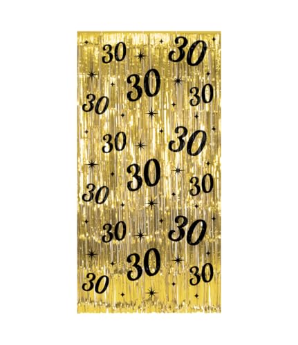 PD-Party 7032205 Classy Partei Vorhänge | Party Curtains | Festliche Dekoration – 30, Gold/Schwarz, 2m Länge x 1m Breite von PD-Party