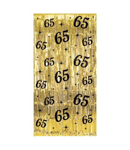 PD-Party 7032209 Classy Partei Vorhänge | Party Curtains | Festliche Dekoration – 65, Gold/Schwarz, 2m Länge x 1m Breite von PD-Party