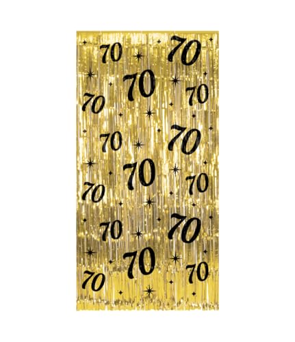 PD-Party 7032210 Classy Partei Vorhänge | Party Curtains | Festliche Dekoration – 70, Gold/Schwarz, 2m Länge x 1m Breite von PD-Party