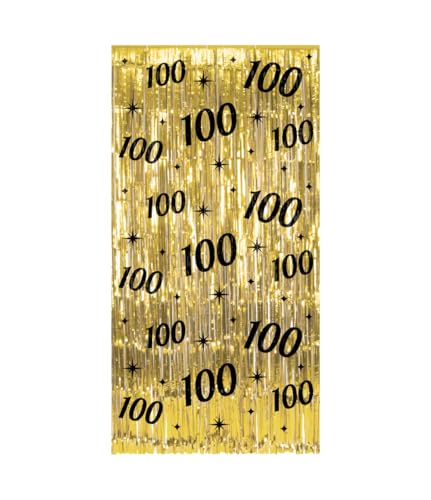 PD-Party 7032214 Classy Partei Vorhänge | Party Curtains | Festliche Dekoration – 100, Gold/Schwarz, 2m Länge x 1m Breite von PD-Party