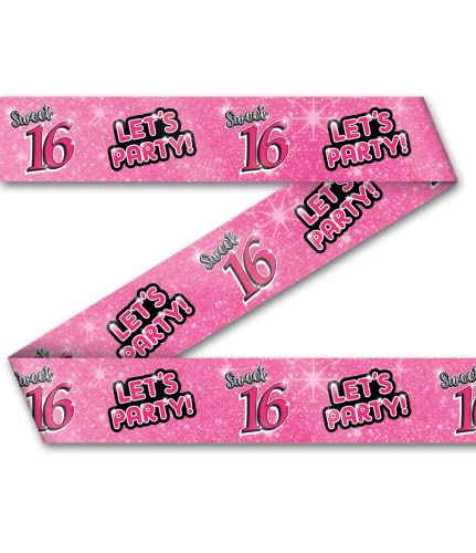 PD-Party 7033043 Party Dekoration Tape | Festliche | Partei Feier - Sweet 16, 1200cm Länge x 9cm Breite x 0.1cm Höhe von PD-Party