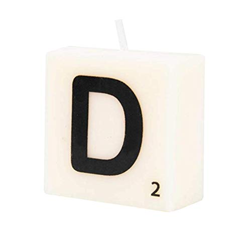 PD-Party 7040014 Geburtstag dekoratives Wachsbrief Kerze | Wax Candle - D, Cremefarben/Schwarz, 4cm Länge x 4cm Breite x 2cm Höhe von PD-Party