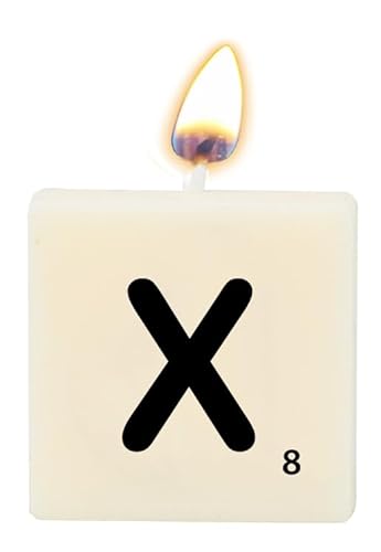 PD-Party 7040034 Geburtstag dekoratives Wachsbrief Kerze | Wax Candle - X, Cremefarben/Schwarz, 4cm Länge x 4cm Breite x 2cm Höhe von PD-Party