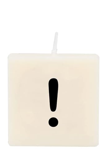 PD-Party 7040037 Geburtstag dekoratives Wachs Symbol Kerze | Wax Candle - !, Cremefarben/Schwarz, 4cm Länge x 4cm Breite x 2cm Höhe von PD-Party