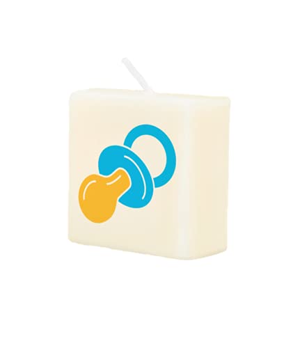 PD-Party 7040053 Geburtstag Dekorativ Wachs Kerze | Wax Candle - Baby Junge, Cremefarben/Schwarz, 4cm Länge x 4cm Breite x 2cm Höhe von PD-Party