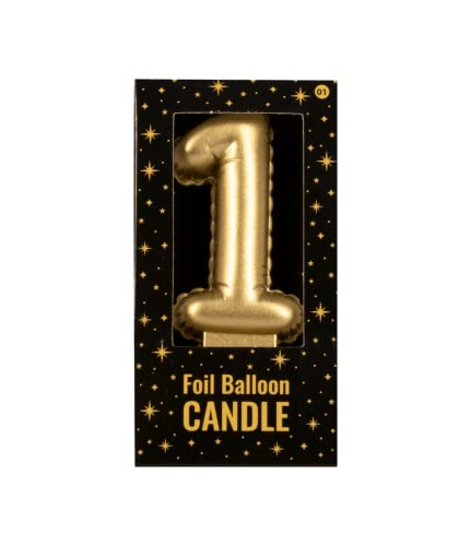PD-Party 7070001 Folie Luftballon Kerze | Birthday Candles | Geburtstag Kerzen | Partei Dekoration - 1, Gold, 10cm Länge x 5.5cm Breite x 1.5cm Höhe von PD-Party