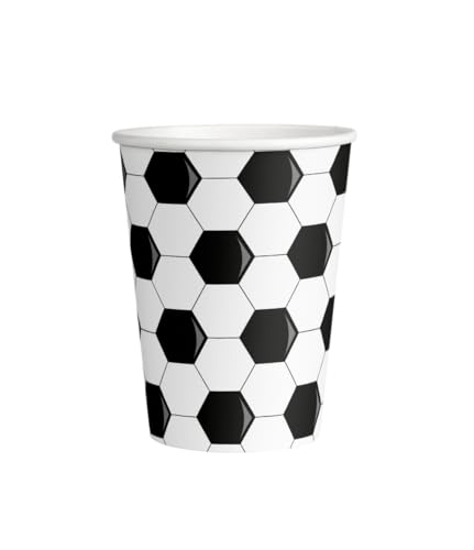 PD-Party 7120007 Glücklich Partei Tassen | Spezielles Thema | Tisch Dekoration – Football, Mehrfarben, 7.5cm Länge x 7.5cm Breite x 9cm Höhe von PD-Party