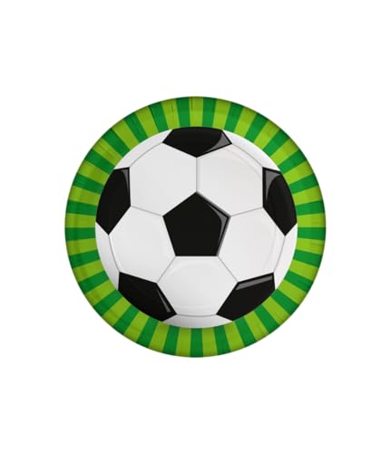 PD-Party 7130007 Fröhlich Partei Platten | Speziell Thema | Tisch Dekoration – Football, Pack von 8, Mehrfarben, 22.6cm Länge x 22.6cm Breite x 1.6cm Höhe von PD-Party