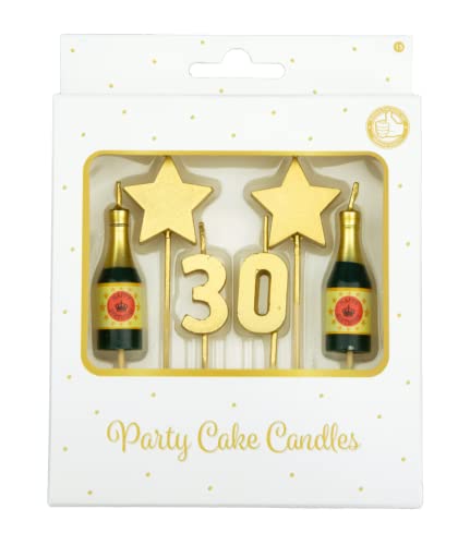 PD-Party 7050015 Geburtstag Kuchen Kerzen | Birthday Cake Candles | Partei Dekoration - 30 Jahre, Gold, 1cm Länge x 3cm Breite x 9cm Höhe von PD-Party