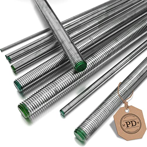 PD® Gewindestangen M5 Edelstahl A2 V2A (DIN 976 / DIN 975) | 1 Meter Gewindestab mit Regelgewinde | Zuschneidbare Gewindebolzen in vielen Größen & Mengen | 5 Stück von PD