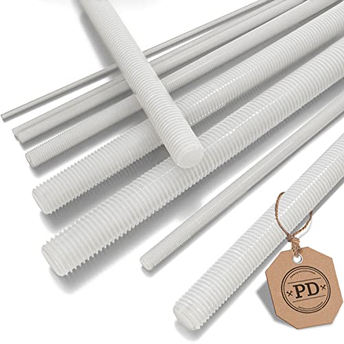 PD® Kunststoff Gewindestangen M5 (DIN 976 / DIN 975) | 1 Meter Gewindestab aus Nylon mit Regelgewinde | Zuschneidbare Gewindebolzen in vielen Größen & Mengen | 2 Stück von PD