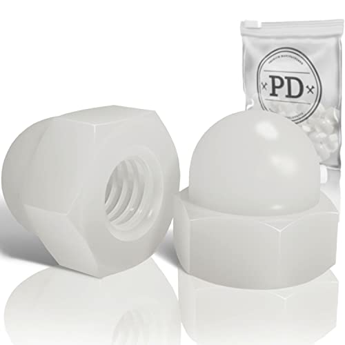 PD® Kunststoff Hutmuttern M10 (DIN 1587) | Hochwertige PA Nylon Kappenmuttern | Schutzkappen Muttern in hoher Form für Schrauben, Gewindestangen & Gewindebolzen | 15 Stück von PD