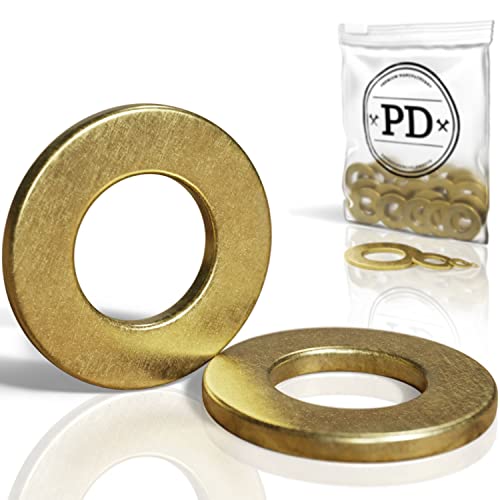 PD® Unterlegscheiben M12 (DIN 125 Form A/ISO 7089) | Hochwertige Messing Beilagscheiben | Metallscheiben Messingscheiben flach mit kleinem Außendurchmesser | 10 Stück von PD
