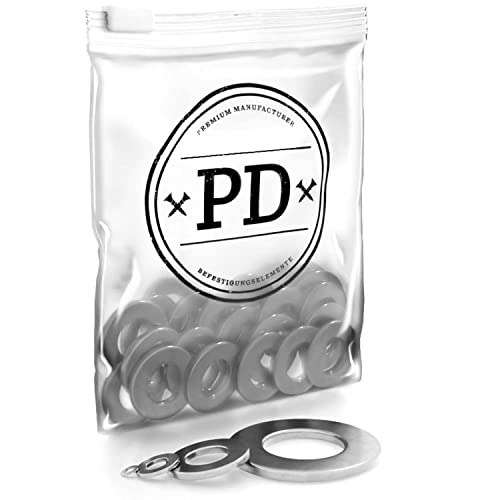 PD® Unterlegscheiben M5 (DIN 125 Form A/ISO 7089) | Hochwertige A4 V4A Edelstahl Beilagscheiben | Rostfreie Edelstahlscheiben flach mit kleinem Außendurchmesser | 25 Stück von PD