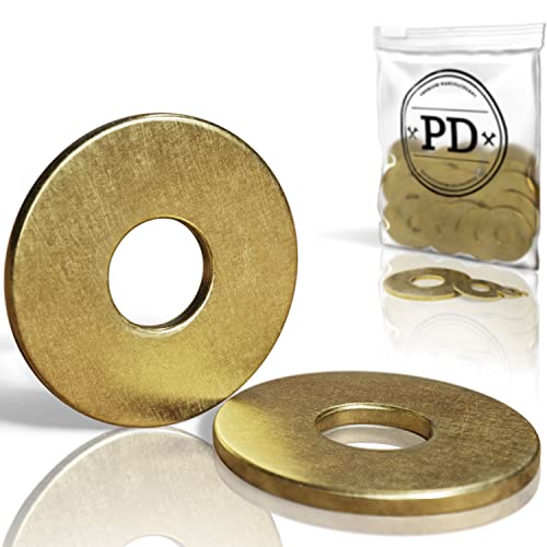 PD® große Unterlegscheiben M5 (DIN 9021 / ISO 7093) | Hochwertige Messing Karosseriescheiben | Beilagscheiben flach mit großem Außendurchmesser | 5 Stück von PD