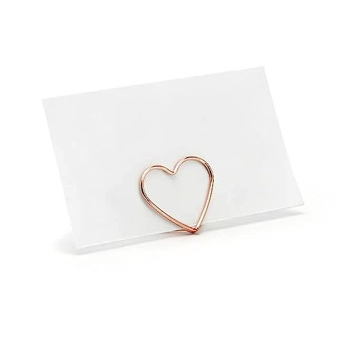 PD 10 STK. Tischkartenhalter Herz Rosegold Hochzeit Tischdeko Kartenhalter Herzen rosa Namenskartenhalter Tischschmuck Rose Gold Altrosa glänzend von PD