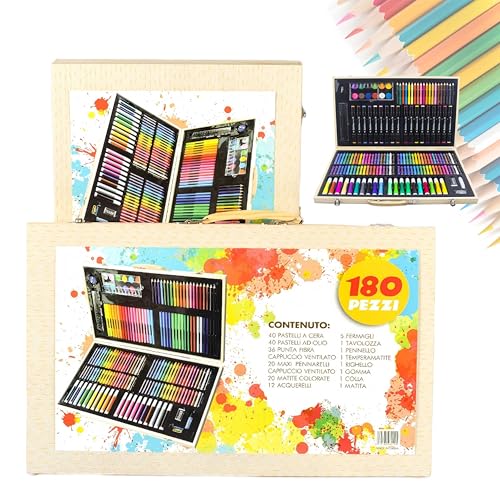 PDDBKTEI Zeichenset，Gemaltes KunstzubehöR Box，Professionelles Kunstset，KüNstler Skizze Und FäRbung Box Supplies，180 StüCk Luxus-Kunstbox，Geschenke FüR AnfäNger, KüNstler, Erwachsene Und Jugendliche von PDDBKTEI