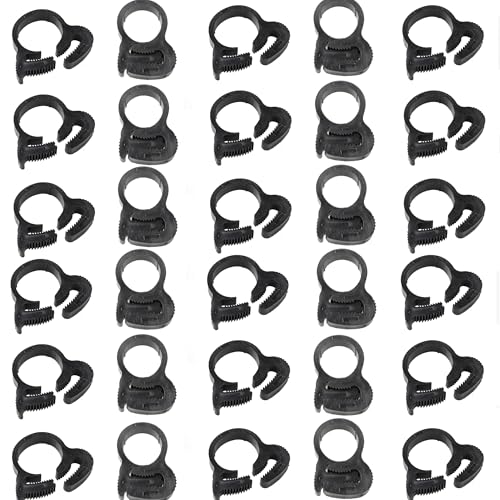 PDETVEO 30 Stück 1/2 Zoll Kunststoff-Schlauchschellen, robuste Doppelschnap-Griff-Nylon-Schlauchschellen (12,3–14 mm) von PDETVEO
