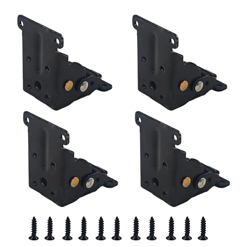 PDETVEO 4er-Pack 0-90° klappbare Stützhalterungen mit glattem Selbstverriegelungsmechanismus, verstellbare faltbare Scharniere für Tischbeine und Werkbank, Premium-Hardware-Kit mit von PDETVEO